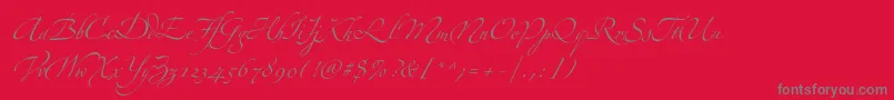 ZapfinoextraltFour-Schriftart – Graue Schriften auf rotem Hintergrund