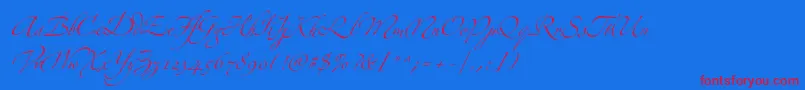 ZapfinoextraltFour Font – Red Fonts on Blue Background