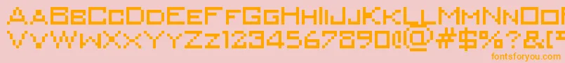 Minikongo Font – Orange Fonts on Pink Background