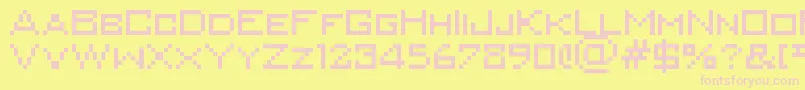 Minikongo Font – Pink Fonts on Yellow Background