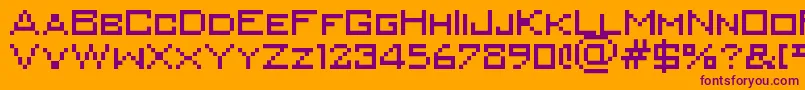 Minikongo Font – Purple Fonts on Orange Background
