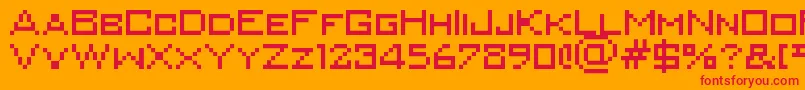 Minikongo Font – Red Fonts on Orange Background