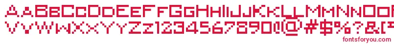 Minikongo-Schriftart – Rote Schriften auf weißem Hintergrund