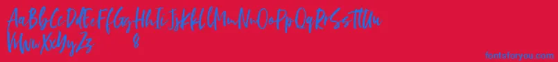 Darkside Font – Blue Fonts on Red Background