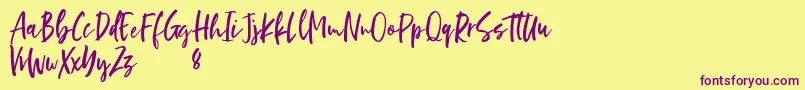 Darkside Font – Purple Fonts on Yellow Background
