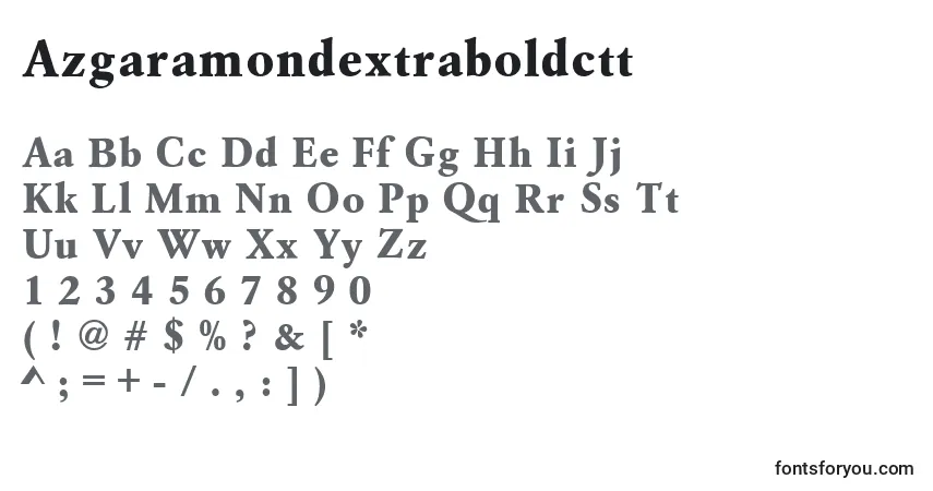 Czcionka Azgaramondextraboldctt – alfabet, cyfry, specjalne znaki