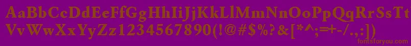 Azgaramondextraboldctt-fontti – ruskeat fontit violetilla taustalla