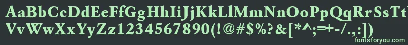 Czcionka Azgaramondextraboldctt – zielone czcionki na czarnym tle