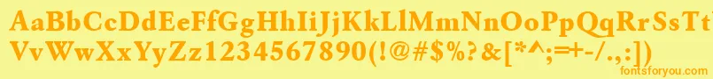 Azgaramondextraboldctt-Schriftart – Orangefarbene Schriften auf gelbem Hintergrund