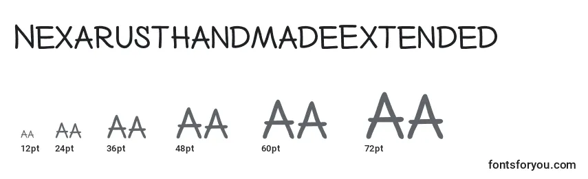 Размеры шрифта NexarusthandmadeExtended