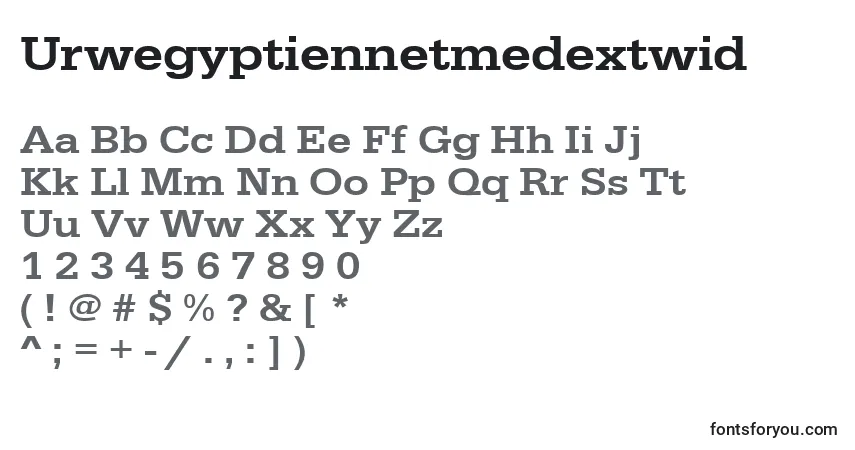 A fonte Urwegyptiennetmedextwid – alfabeto, números, caracteres especiais