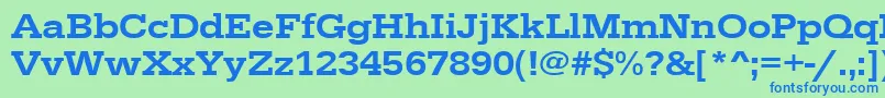 Urwegyptiennetmedextwid Font – Blue Fonts on Green Background