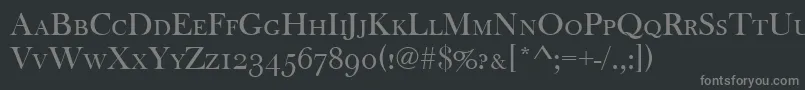 Шрифт Baskervilleoldfacscd – серые шрифты на чёрном фоне