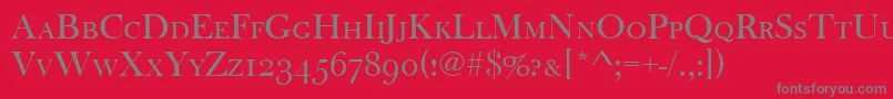 Baskervilleoldfacscd Font – Gray Fonts on Red Background