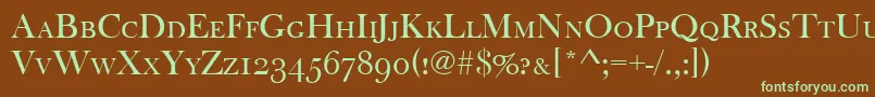 Baskervilleoldfacscd Font – Green Fonts on Brown Background