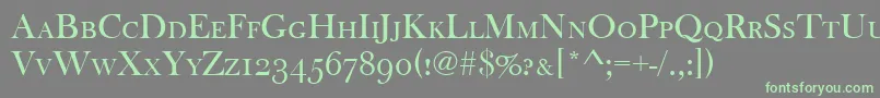 Baskervilleoldfacscdフォントについての詳細 フォントBaskervilleoldfacscd – 灰色の背景に緑のフォント