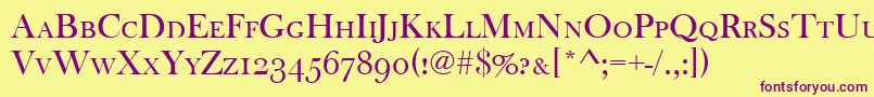 Baskervilleoldfacscd Font – Purple Fonts on Yellow Background