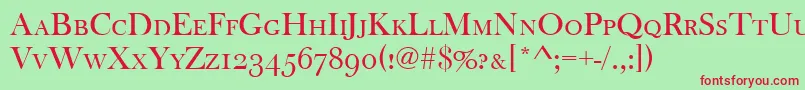 Baskervilleoldfacscd Font – Red Fonts on Green Background