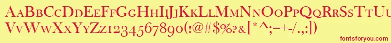 Baskervilleoldfacscd Font – Red Fonts on Yellow Background