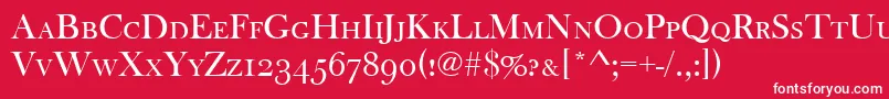 Baskervilleoldfacscd Font – White Fonts on Red Background