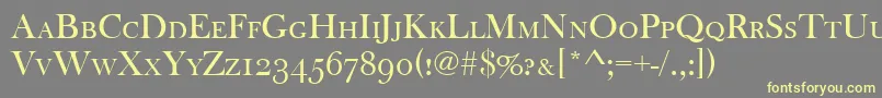 Шрифт Baskervilleoldfacscd – жёлтые шрифты на сером фоне