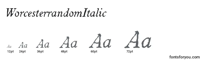 WorcesterrandomItalic Font Sizes