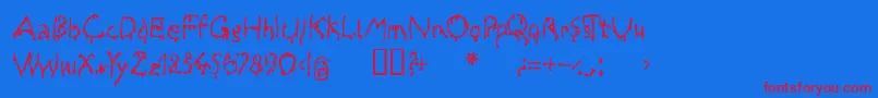 Creepy Font – Red Fonts on Blue Background