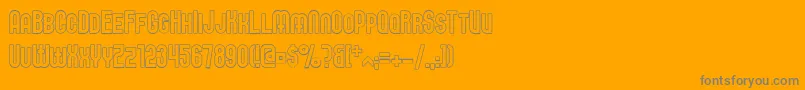 Fonte ElbarisOutline – fontes cinzas em um fundo laranja