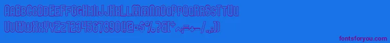 フォントElbarisOutline – 紫色のフォント、青い背景
