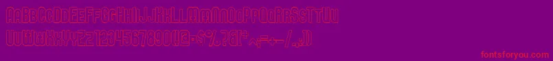 ElbarisOutline-Schriftart – Rote Schriften auf violettem Hintergrund