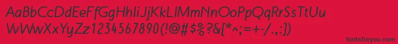 MalvernLfBoldItalic-Schriftart – Schwarze Schriften auf rotem Hintergrund