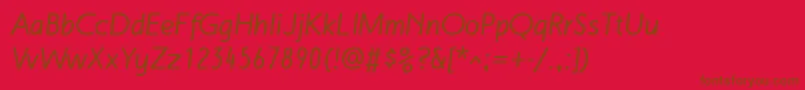 フォントMalvernLfBoldItalic – 赤い背景に茶色の文字