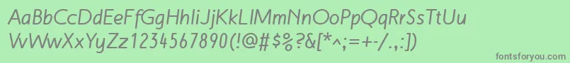 MalvernLfBoldItalic Font – Gray Fonts on Green Background