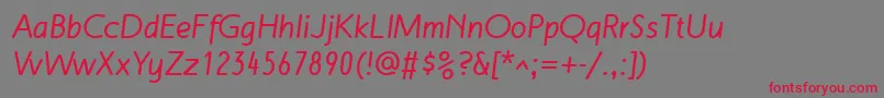 MalvernLfBoldItalic Font – Red Fonts on Gray Background