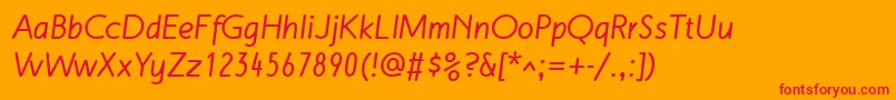 フォントMalvernLfBoldItalic – オレンジの背景に赤い文字
