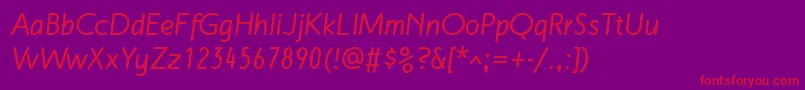 MalvernLfBoldItalic Font – Red Fonts on Purple Background