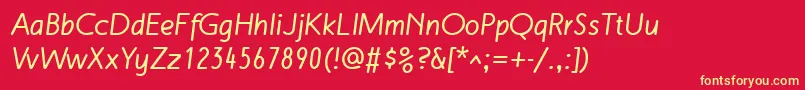 MalvernLfBoldItalic Font – Yellow Fonts on Red Background