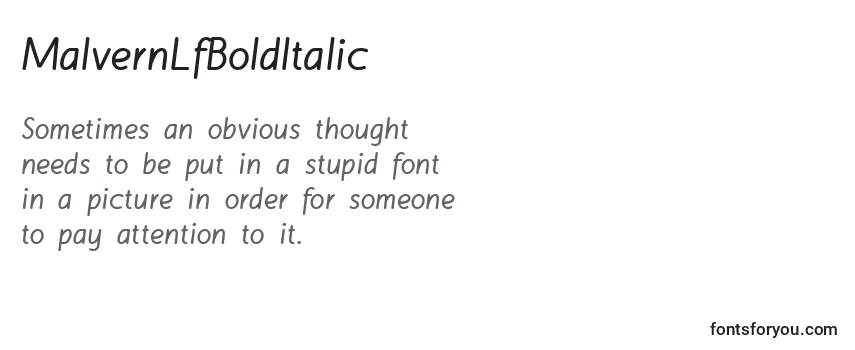 Review of the MalvernLfBoldItalic Font