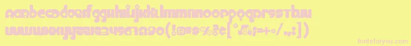 Chick ffy-Schriftart – Rosa Schriften auf gelbem Hintergrund