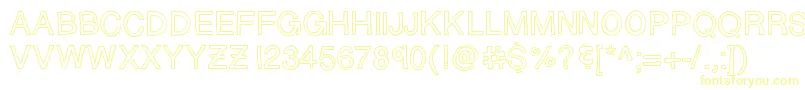 Sloppyhollow-Schriftart – Gelbe Schriften auf weißem Hintergrund