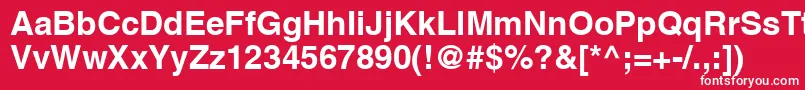 フォントAghelvB – 赤い背景に白い文字