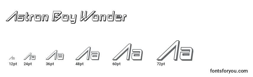 Размеры шрифта Astron Boy Wonder