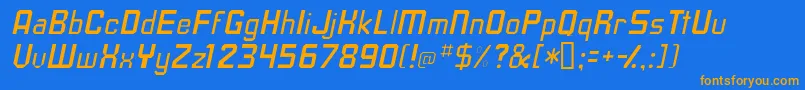 TavissskItalic Font – Orange Fonts on Blue Background