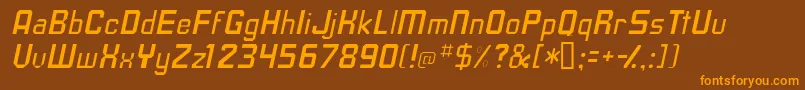 TavissskItalic Font – Orange Fonts on Brown Background