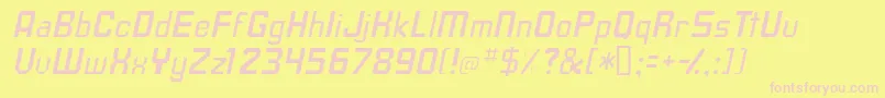 TavissskItalic Font – Pink Fonts on Yellow Background