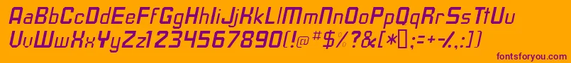 TavissskItalic-Schriftart – Violette Schriften auf orangefarbenem Hintergrund