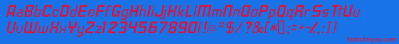 TavissskItalic Font – Red Fonts on Blue Background