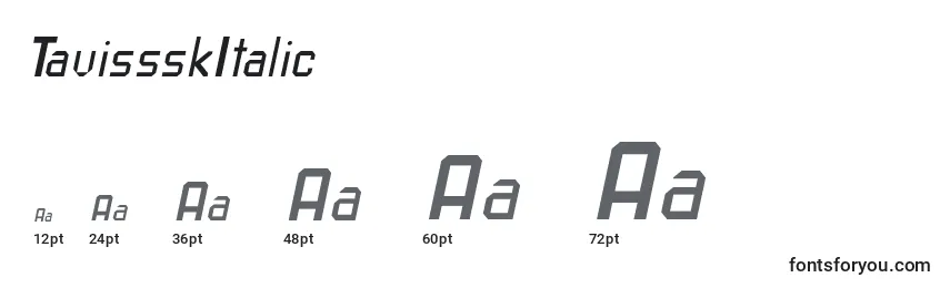 Размеры шрифта TavissskItalic