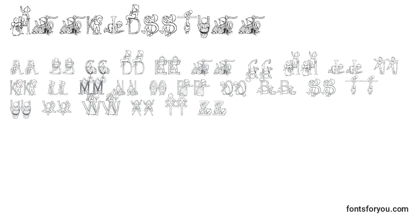 A fonte HffKidsStuff – alfabeto, números, caracteres especiais
