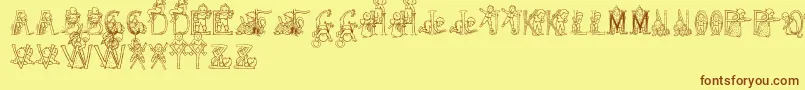 HffKidsStuff Font – Brown Fonts on Yellow Background